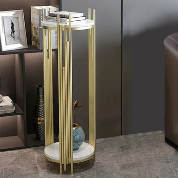 35.4" Tall Metal 2-Tiered Plant Stand Modern Corner Plant Stand Indoor